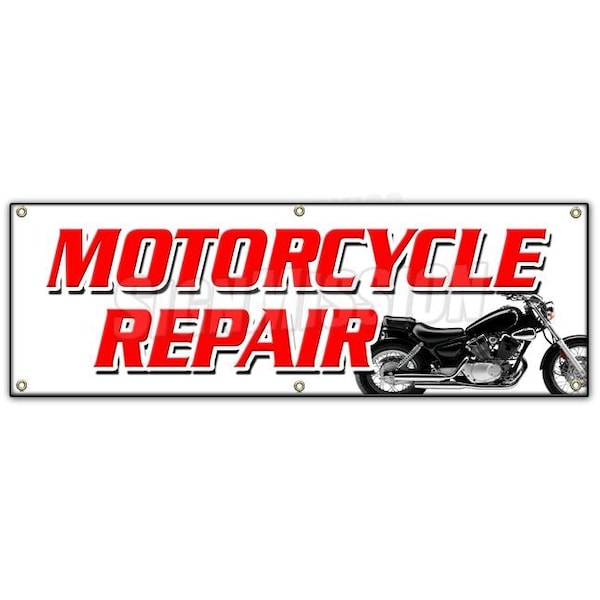 Signmission MOTORCYCLE REPAIR BANNER SIGN tech service cycle repair all brands sale B-72 Motorcycle Repair - main